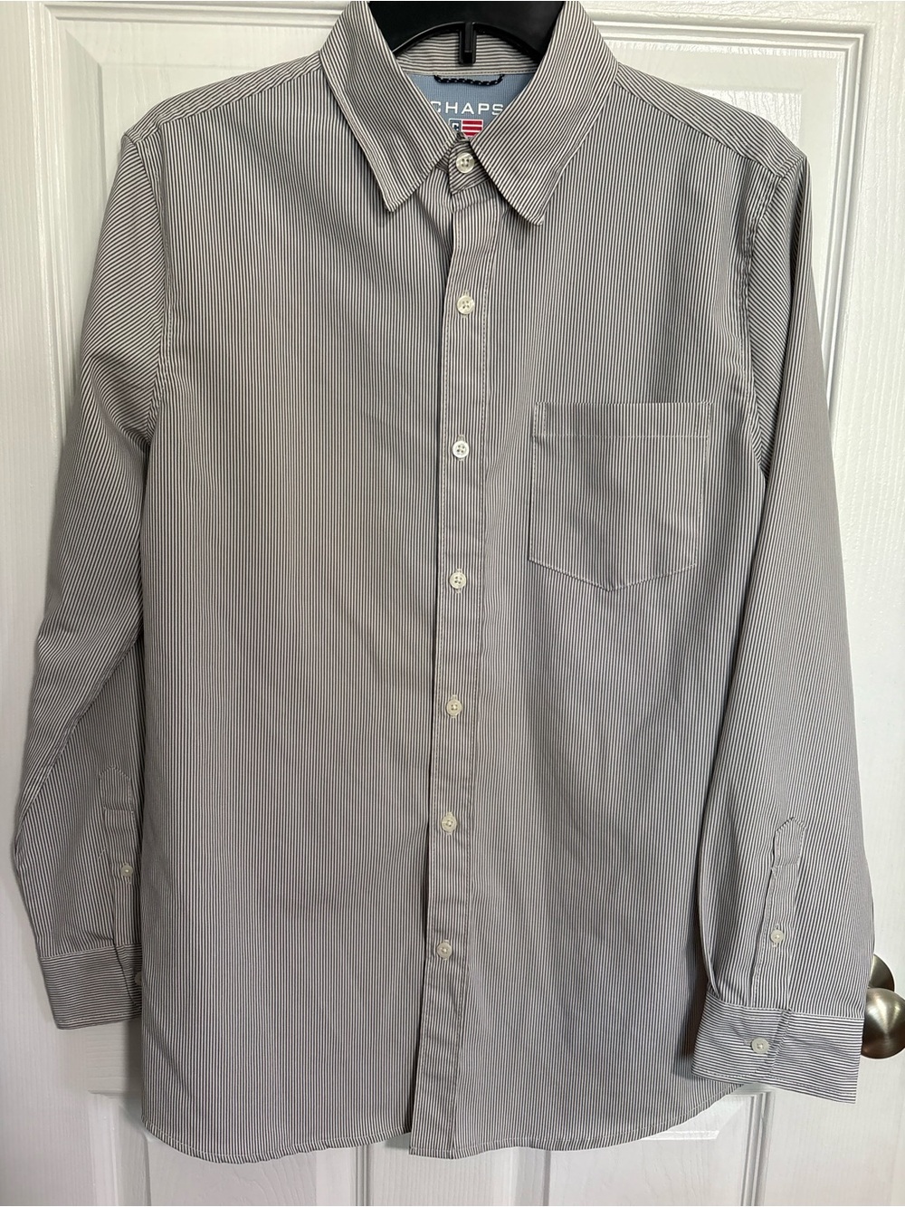 Chaps Everyday Performance Men's Size S Striped Button Down Shirt Long Sleeve
